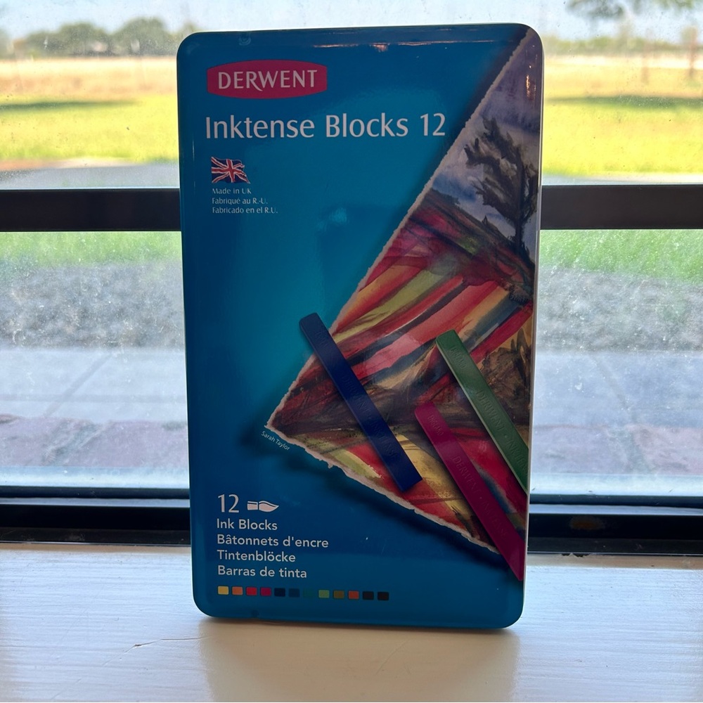 NEW Derwent Inktense Ink Blocks 12 Watercolor Tin Set